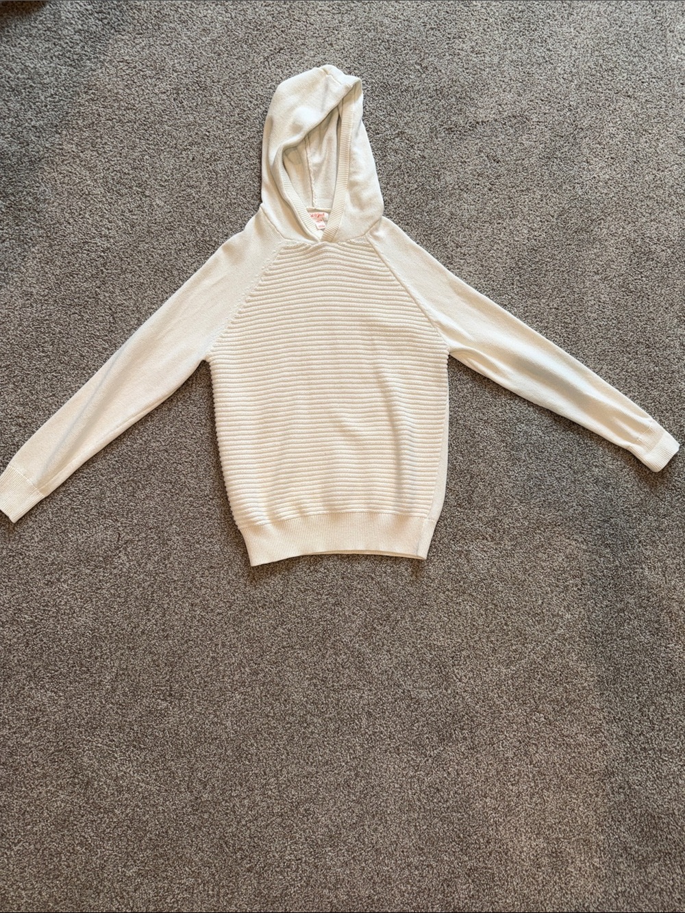 Boys Size Large 10/12 White Hooded Sweater